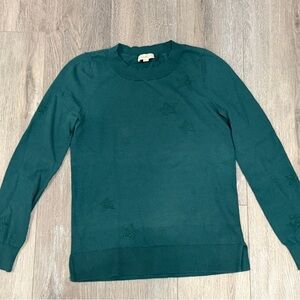 Loft Green Star-Patterned Women's Sweater